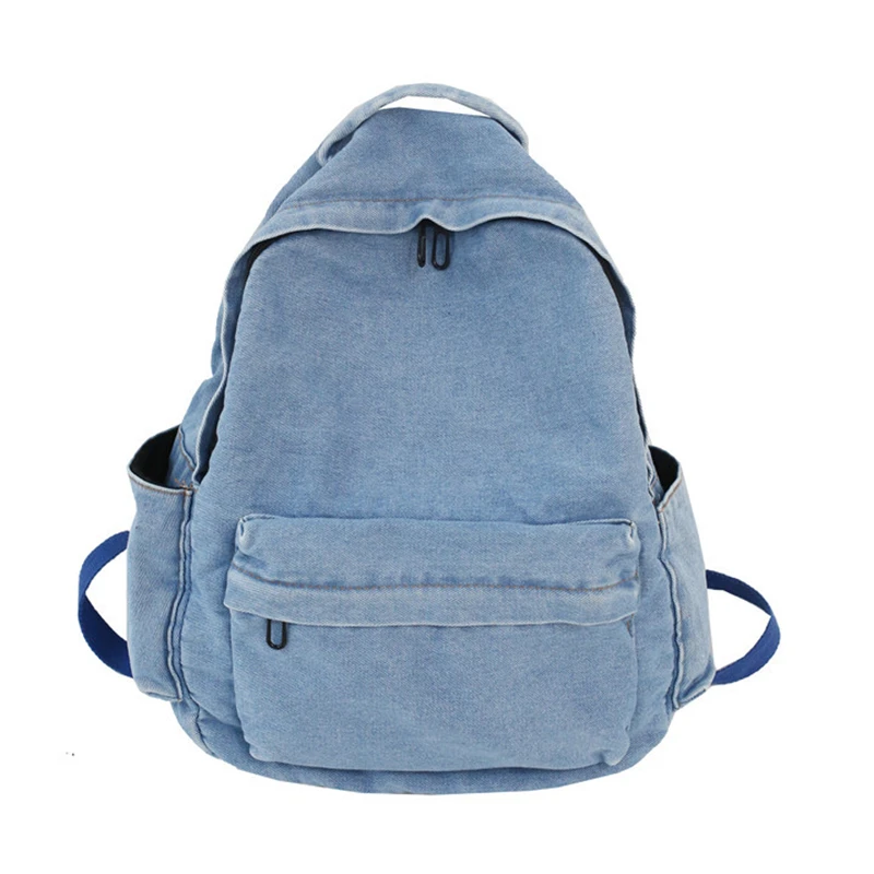 Школьный ранец из денима для девочек-подростков "Teenager Casual Denim Fabric School Book Backpack Female Retro Classical Jeans High Street Laptop Soft Cloth Everyday Knapsack on".