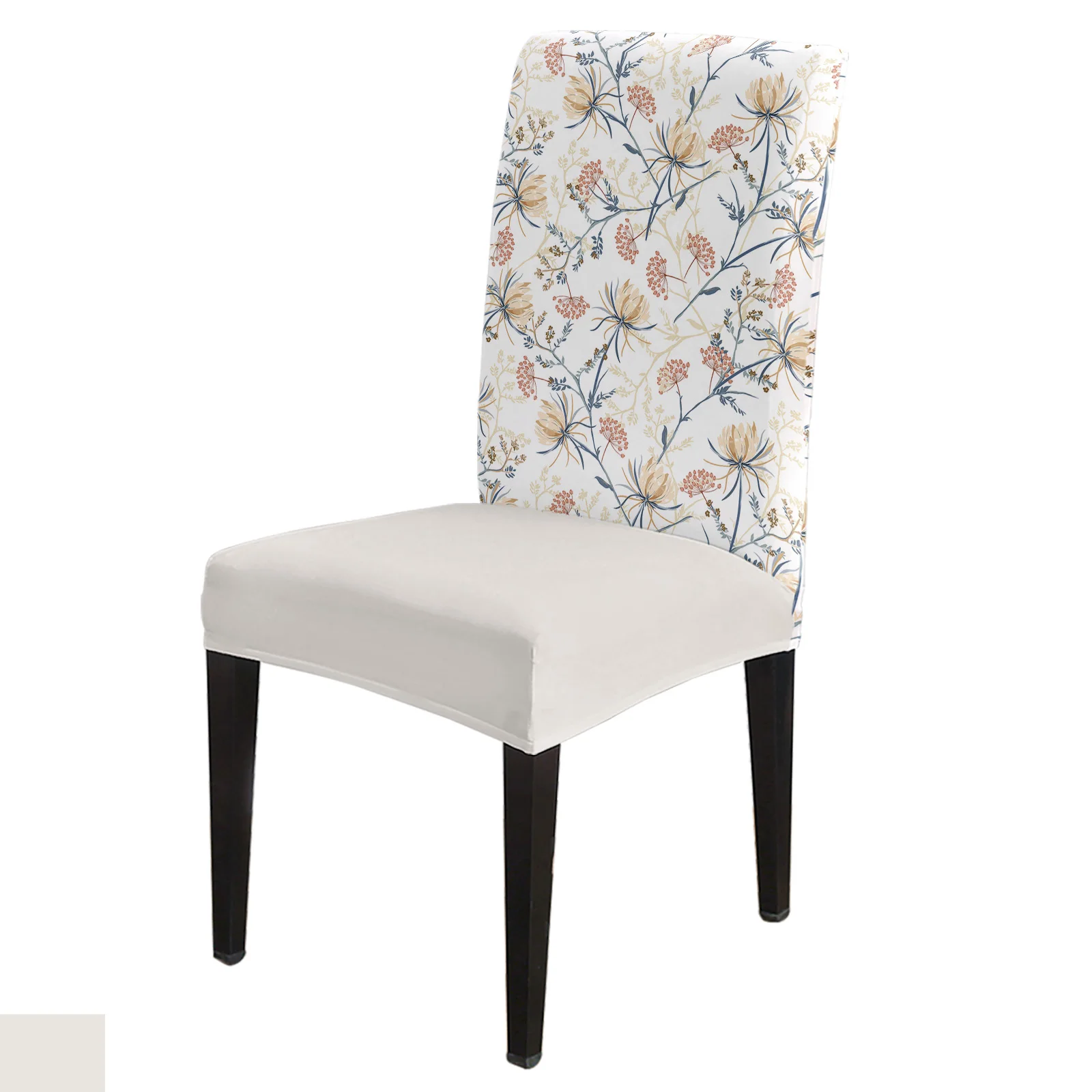 

Чехол на стул с изображением снега, лотоса, ветвей, Листьев, цветов, растений, эластичное покрытие для столовой, искусственное спандекс, офисное кресло