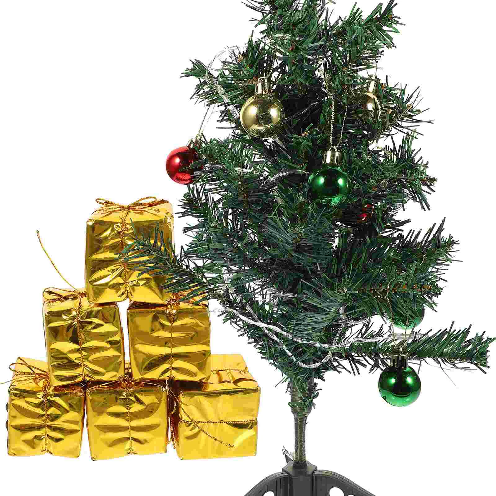 

Tree Xmas Christmas Small Trees Mini Desk Ornaments Desktop Lighted Sisal Tiny Frost Snow Boxes Chirsmas Growing Pine Miniature