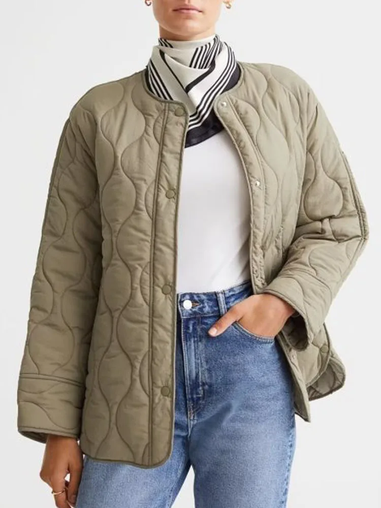 

Женская свободная куртка-парка Kumsvag, однотонная хлопковая уличная куртка на осень и зиму, 2022