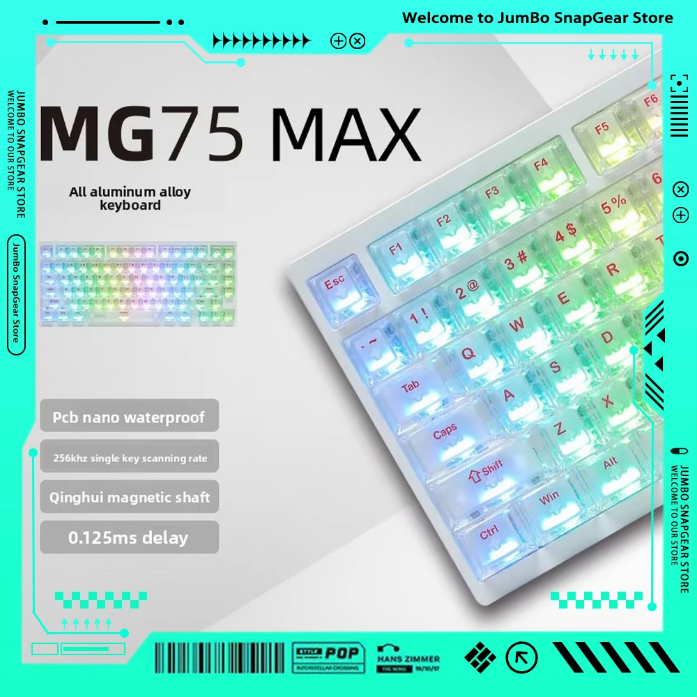 Фото Механическая клавиатура IROK MG75 PRO с магнитными переключателями MG75 MAX, игровая клавиатура 8K, быстрое откликаемое время 0.001RT, конструкция Gasket, низкая задержка №1
