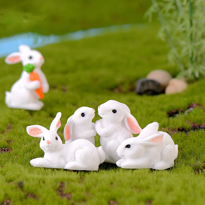 

Resin Micro Landscape Kawaii Animal Rabbit DIY Scrapbooking For Dollhouse Toy Accessories