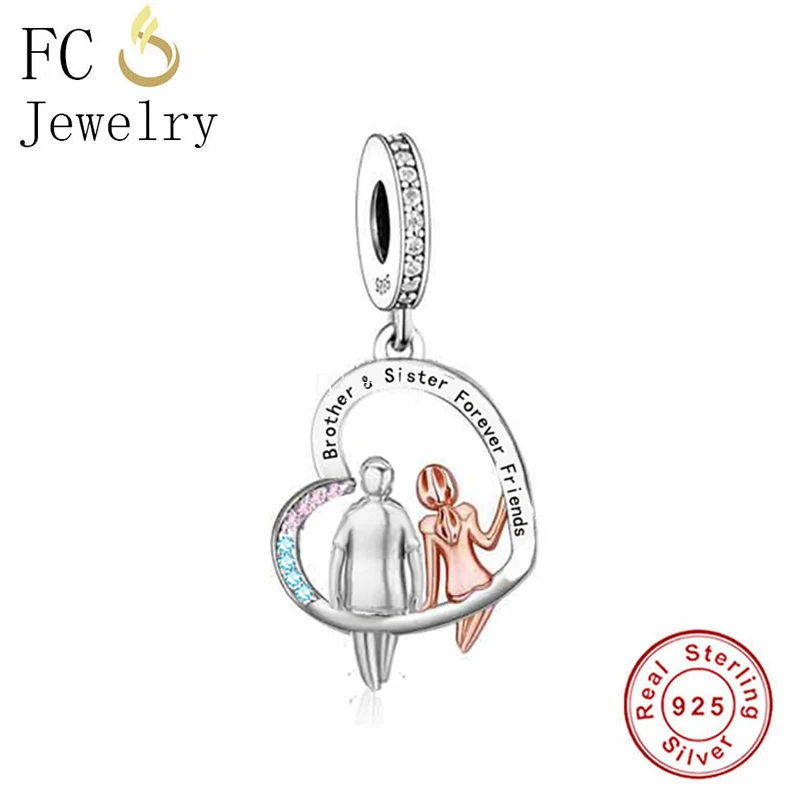 

FC Jewelry Fit Original Charm Bracelet 925 Sterling Silver Brother Siser Are Forever Friends Bead For Making Women Berloque 2022