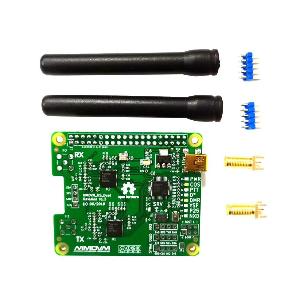 

MMDVM Hotspot Module Antennas MMDVM HS Dual Hat Duplex RX TX UHF VHF Hotspot OLED Board Kit P25 DMR YSF V1.3 For Raspberry Pi