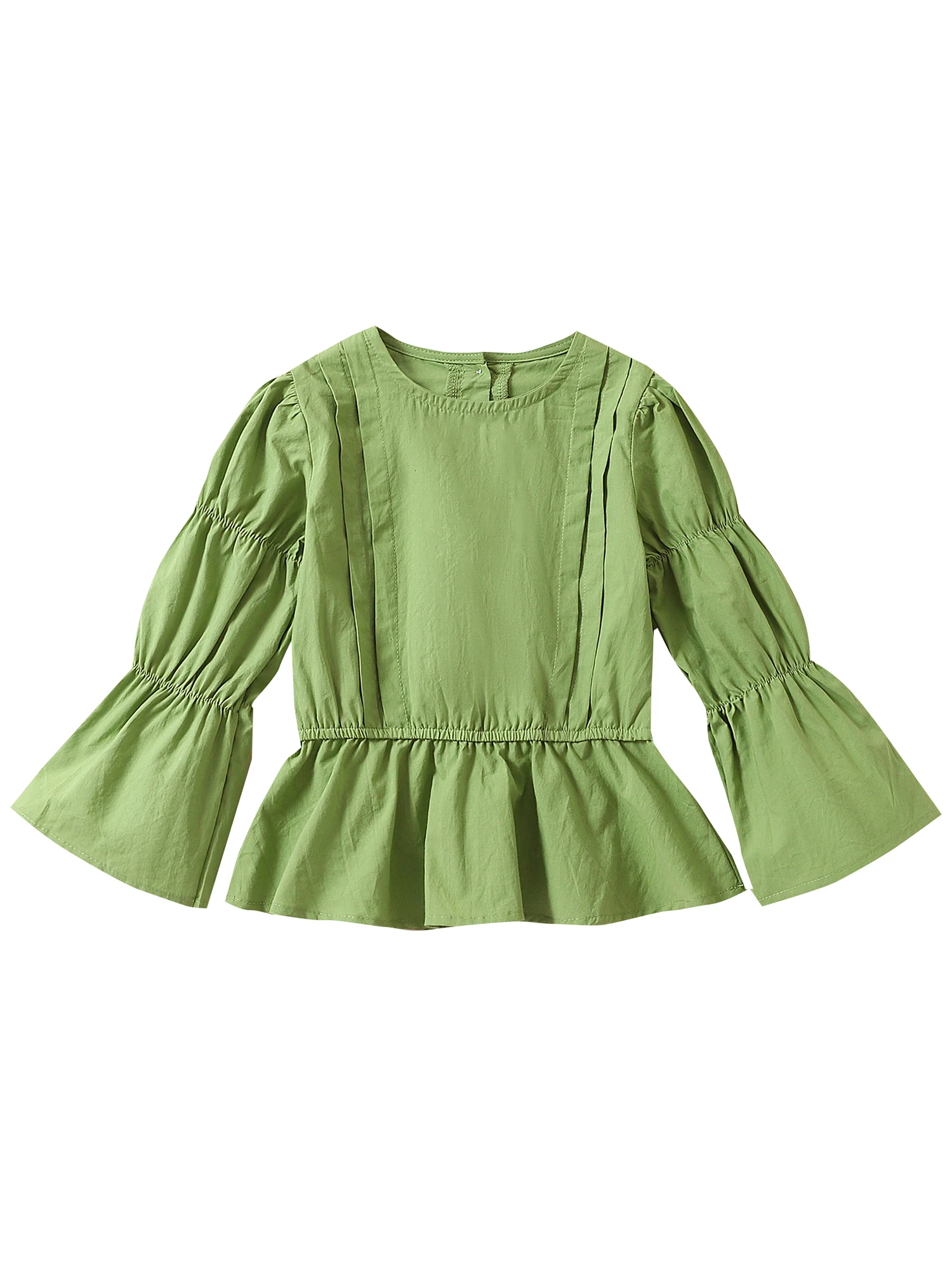 

Girls Long Sleeve Ruffle Blouses Stylish A-line Tunic Tops for Toddlers Crewneck Casual Fall Fashion Shirts (1-6 Years)