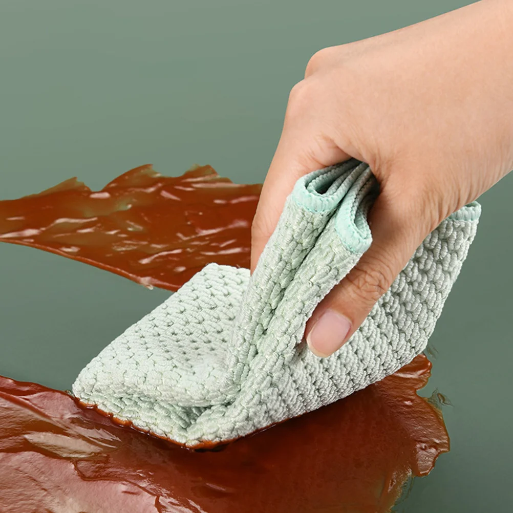 5 шт. кухонная тряпка для мытья посуды чистый полиэстер удобные полотенца чистки