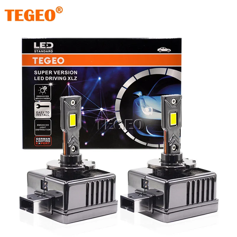 

2PCS TEGEO GERMAN LIGHT EXPERT Car Light D1S D4S D2S D3S LED Canbus Headlight Bulb 90W 20000LM to Replace HID Conversion Lamps