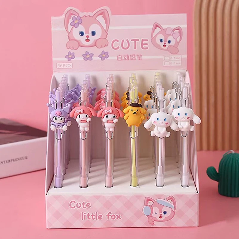

36pcs Sanrio Mechanical Pencil My Melody Kuromi Cinnamoroll Kids Writing Automatic Pencil School Supplies Stationery Wholesale