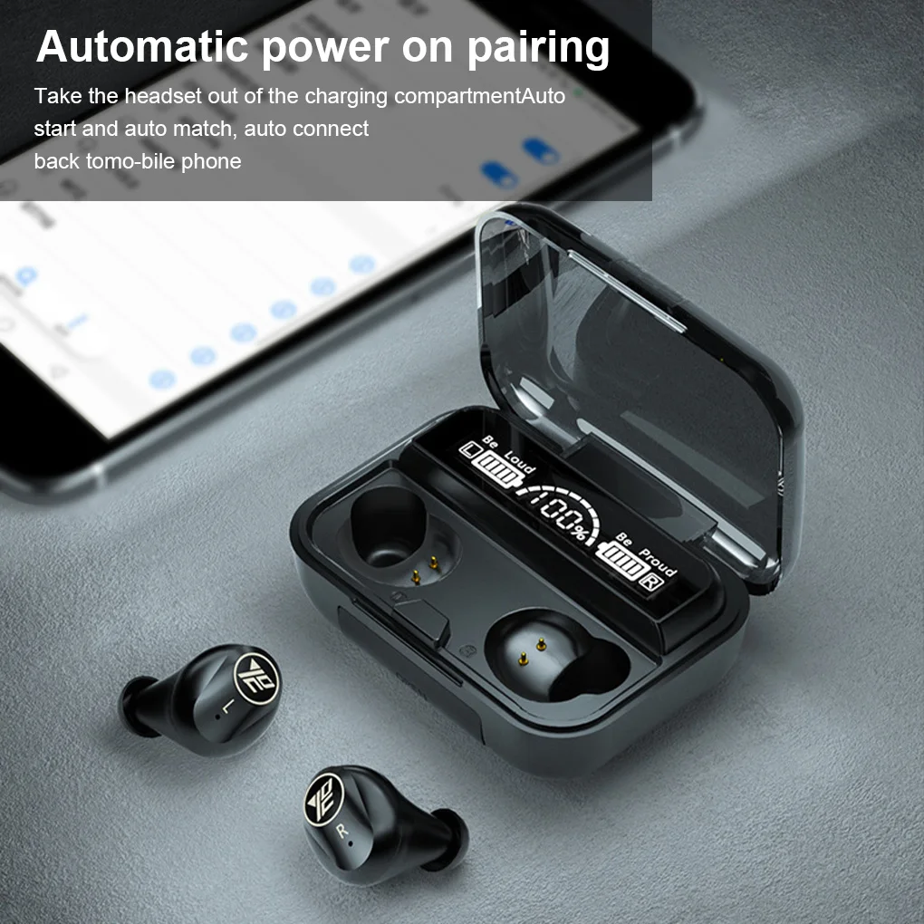 

Wireless Earbuds Bluetooth-compatible Waterproof Rechargeable Earphones Stereo Portable Pocket Hands-free Headset