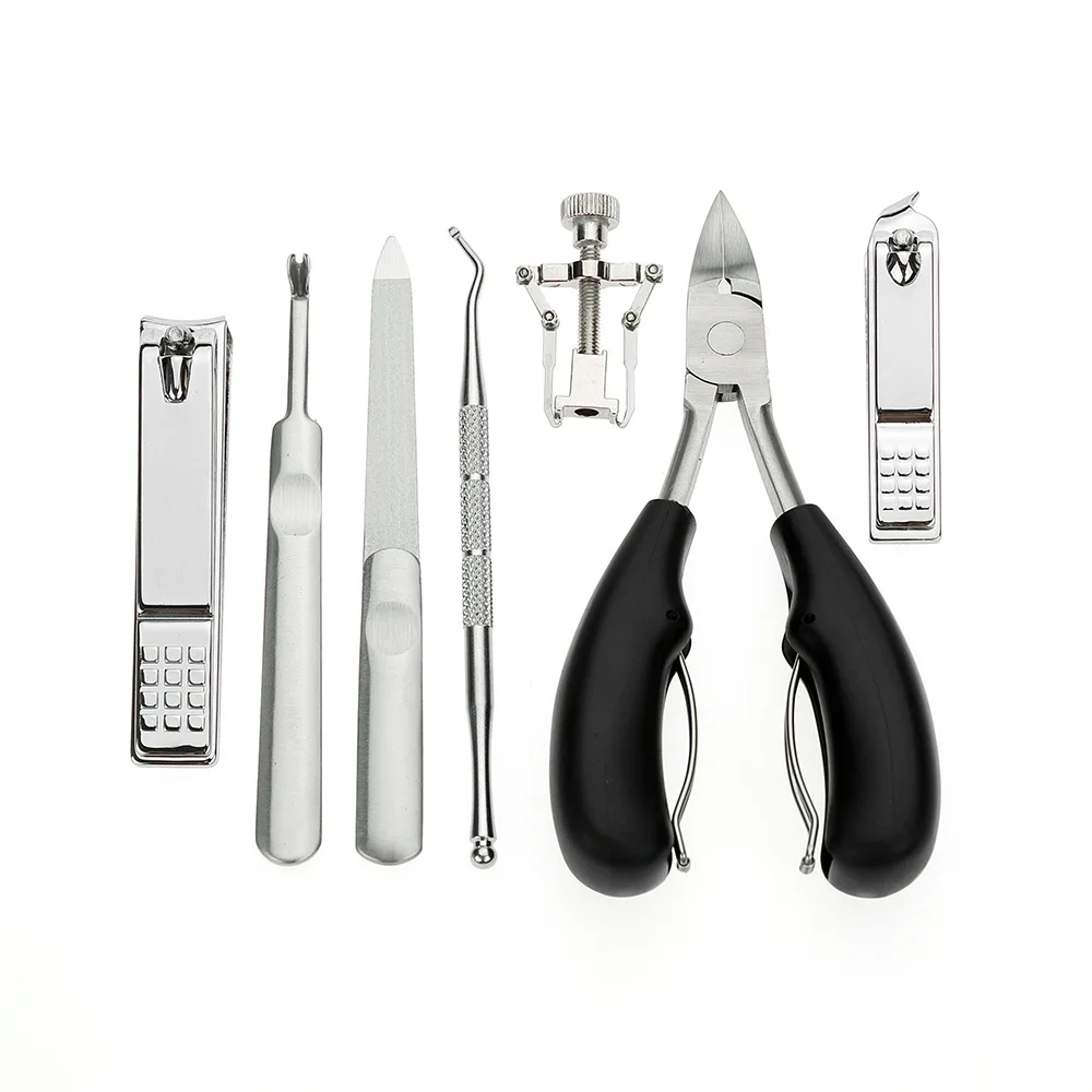 

Stainless Steel Nail Clipper Set Inlaid Nail Corrector Nail Groove Pedicure Tool Olecranon Clipper Manicure 7-piece Gift Set