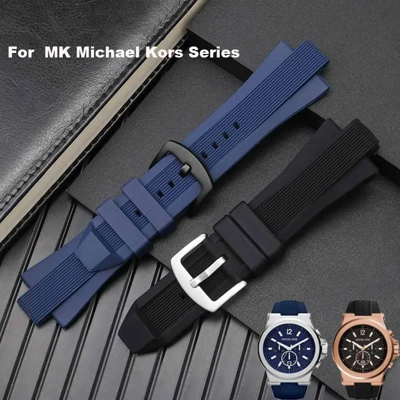 Для серии MK Michael Kors MK8184 MK8152 MK9020 MK8730 MK8761 8295 8296 8445 резиновый ремешок для часов