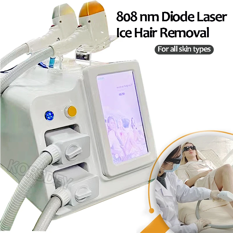 

Аппарат для удаления волос Newt 808 нм с диодным лазером, оборудование для депиляции с тремя длинами волны, профессиональное ледяное титановое устройство