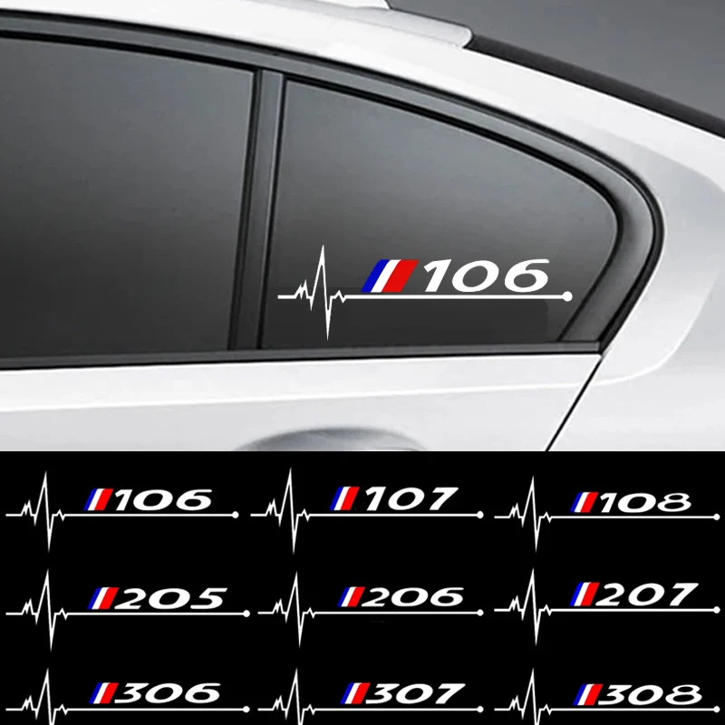 

Наклейки на автомобильные окна для Peugeot 3008 5008 2008 106 107 108 205 206 207 208 RCZ 306 307 308 508 406 407 408 4007 2 шт.