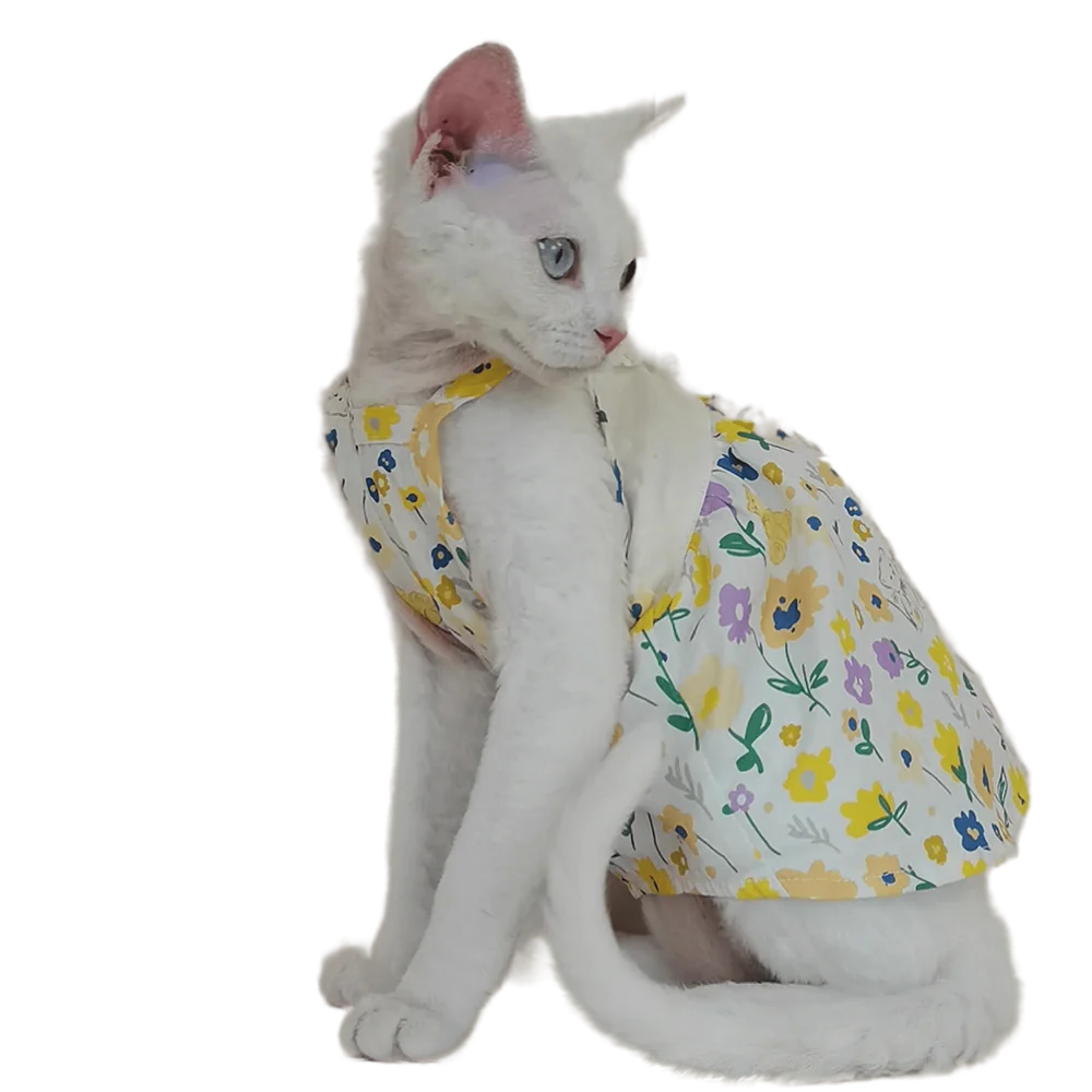 

Ultra-thin Summer Princess Dress Pure Cotton Conis Sphinx Hairless Cat Devon Rec Clothes for Cats Sphynx Costume Dresses