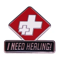 b0063 game overwatch enamel pins i need healing lapel brooch backpack clothing doctor nurse decoration