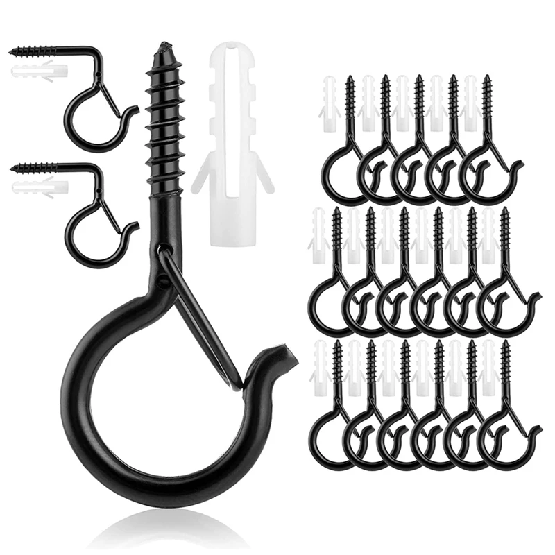 

Q-Hanger Hooks For Outdoor String Lights,Screw Hooks For Hanging Patio Lights,Christmas Lights,Bird Feeder And Plants