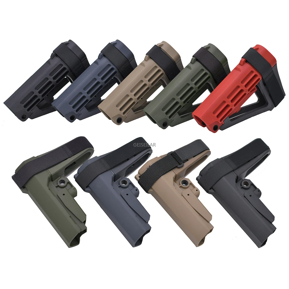 

BK FDE OD GY A3 A4 Tactical Pistol Brace Hunting Airsoft AEG GBB Accessories AR15 stabilizing Stock M4 Buttstock