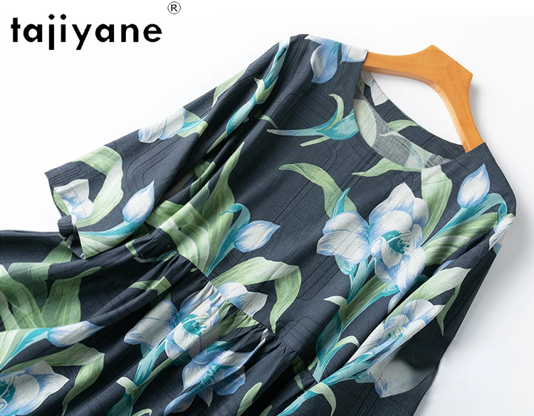 Женское Платье из 100% натурального шелка TAJIYANE летняя одежда Повседневное для