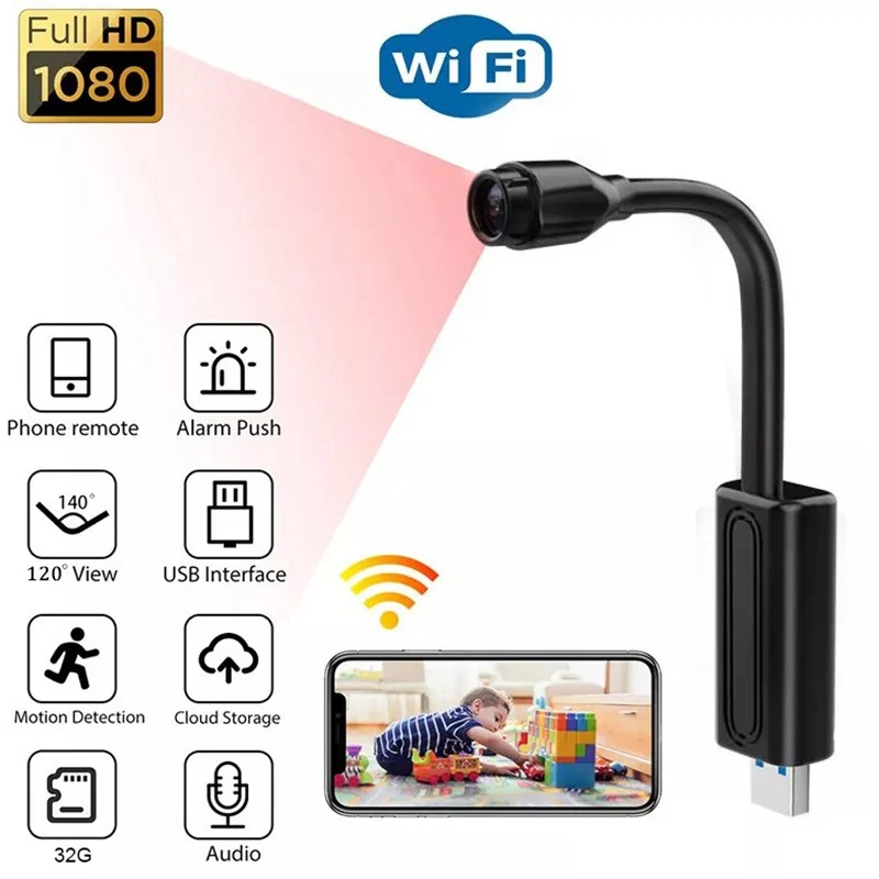 

Камера видеонаблюдения, 1080P, USB, Wi-Fi, DV, IP-камера, ии, циклическая запись, обнаружение людей, удаленный просмотр, видео, Аудиозапись