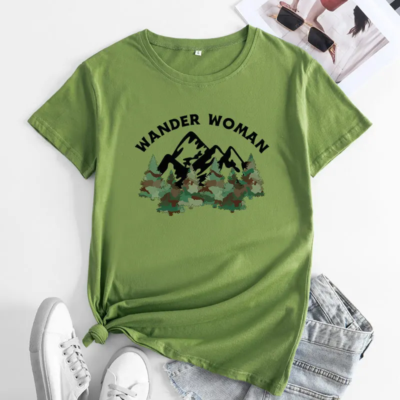 

Creative Nature Landscape Printed graphic t shirts womens crop short sleeve tee Women's cotton t-shirt Fashion Trend