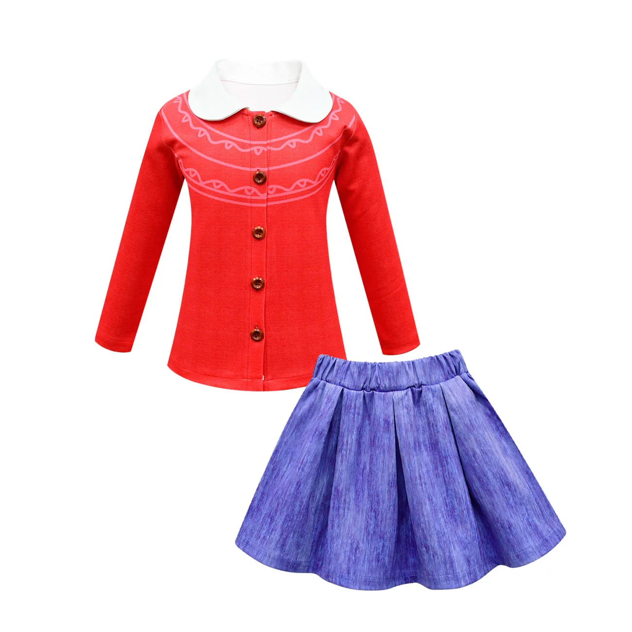2022 Turning Red Charm Girls 2pcs Sets  Disney Movies Summer Children Cosplay Costume Dresses Sling Long Skirt for Beach Trip