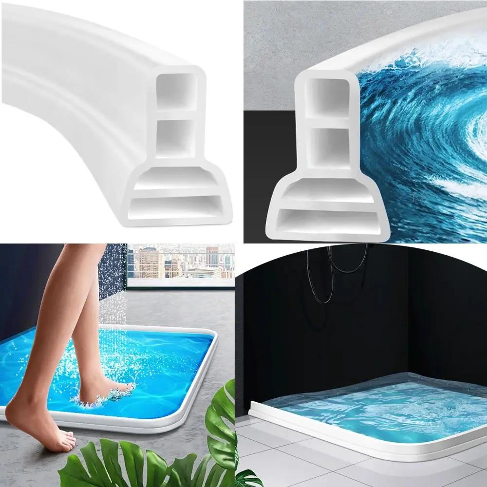 

Silicone Water Retaining Strip Flexible Self-Adhesive Water Stopper Dry Wet Separation Blocker Bendable Seal Strip