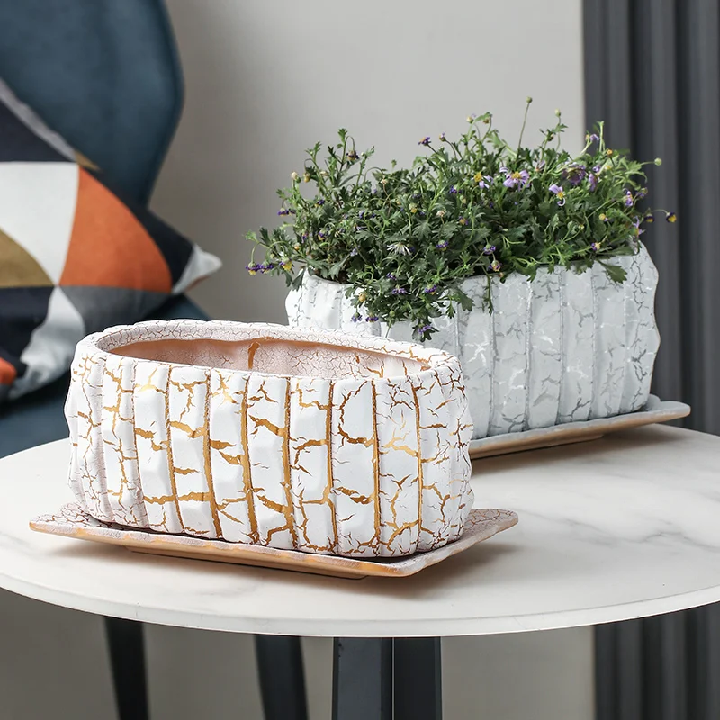 

White Simple Ceramics Flower Pots Nordic Style Manual Modern Flower Pots Creativity Pottery Blumentopf Home Decoration EK50FP