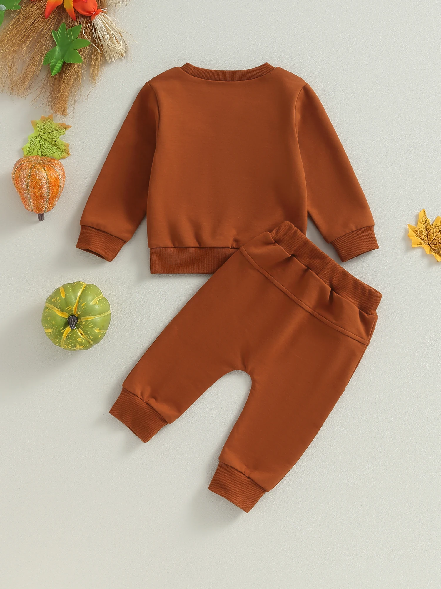 

Nie Cuimeiwan Baby Boy Girl Halloween Clothes Pumpkin Daily Oversized Sweatshirt Pants Set Fall Outfit (Wheat 6-12 Months)