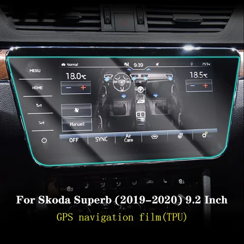 Автомобильная GPS-навигация, защитная пленка для ЖК-экрана, ТПУ-пленка, защитная пленка для экрана, защита от царапин, интерьер 9,2 дюйма для Skoda Superb 2019 2023