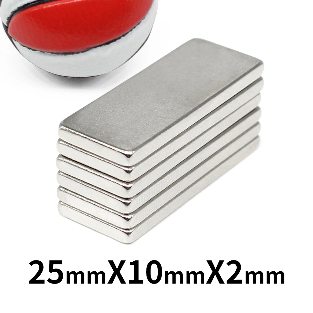 

5/10/20/30/50/100PCS 25X10X2mm Block Strong Powerful Magnets Sheet 25x10x2 Rectangular Permanent Neodymium Magnets 25*10*2 mm