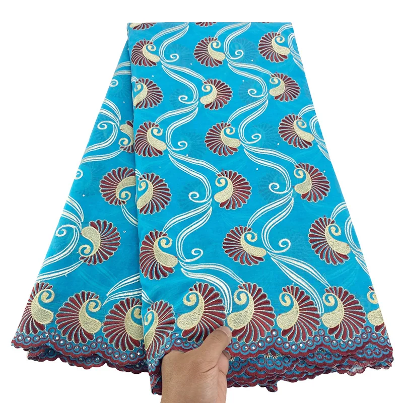 Африканская сухая кружевная Женская швейцарская вуаль ткань 5 ярдов 1023 вышивка