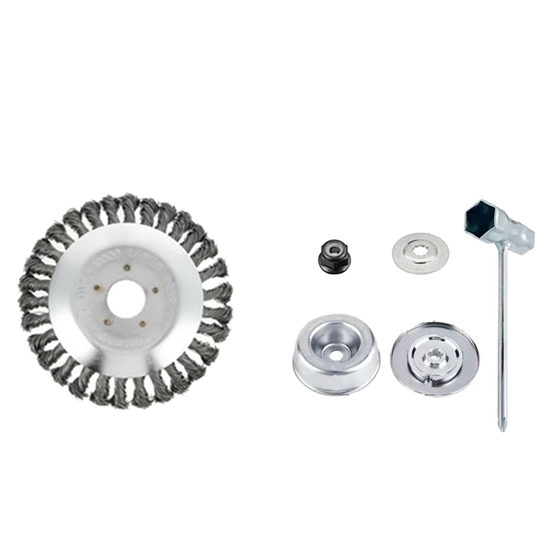 

6Pcs Steel Trimmer Head Brush Cutter Replacement Kit For String Trimmers Rust Removal Weed Grass Eater Head