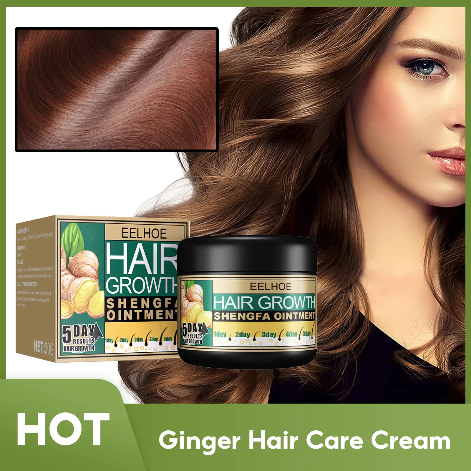 

30g Ginger Hair Care Cream Moisturizing Scalp Massage Hair Growth Scalp Ointment Prevent Hair Loss Hair Essential Conditioner