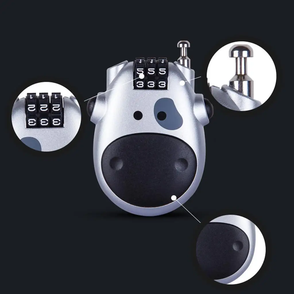 

2/3/5 Retractable Code Combination Lock Steel Cable Wire Luggage Safety Silver