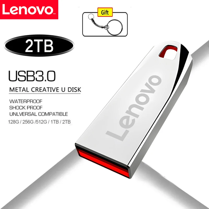 

Lenovo USB 3.0 Flash Drive Memory 2TB 1TB 512GB 256GB Metal PenDrive 128GB Portable storage Shockproof USB Disk Wedding Gifts