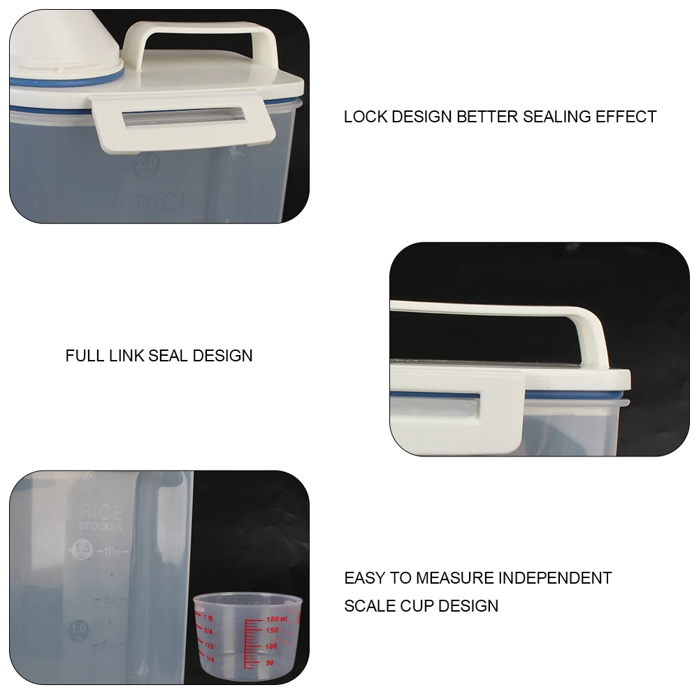 Контейнер для хранения еды кошек герметичный контейнер собак и с мерной чашкой