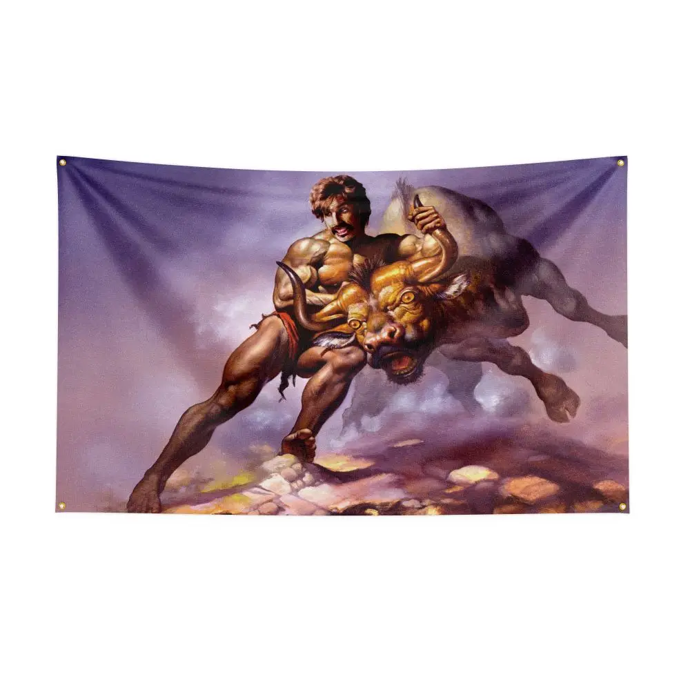

90x150cm Bull By The Horns Dodgeball White Goodman Painting Authentic Flag with 4 Grommets