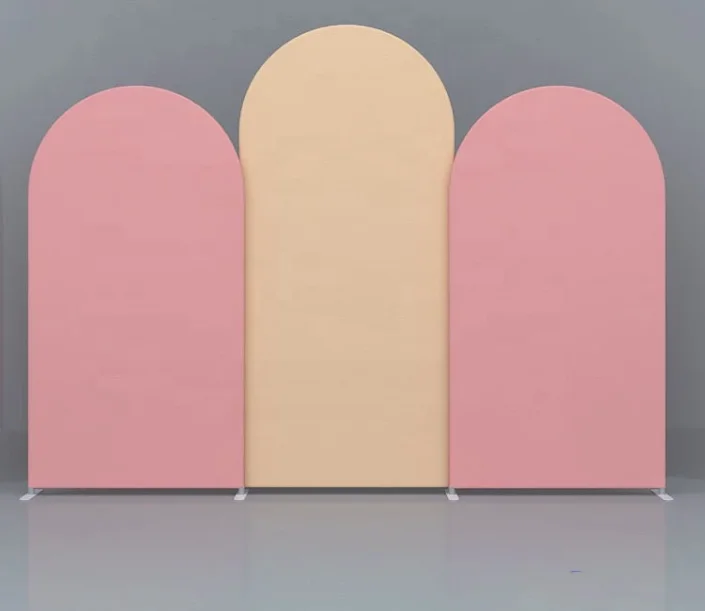 

Customize Arch Backdrops Background Pink White Wedding Birthday Party Decoration Banner Covers Photo Shoot Double-side Elastic