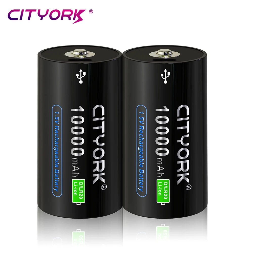 CITYORK D Размер LR20 перезаряжаемая батарея 1 5 В зарядка через usb литий-ионные батареи