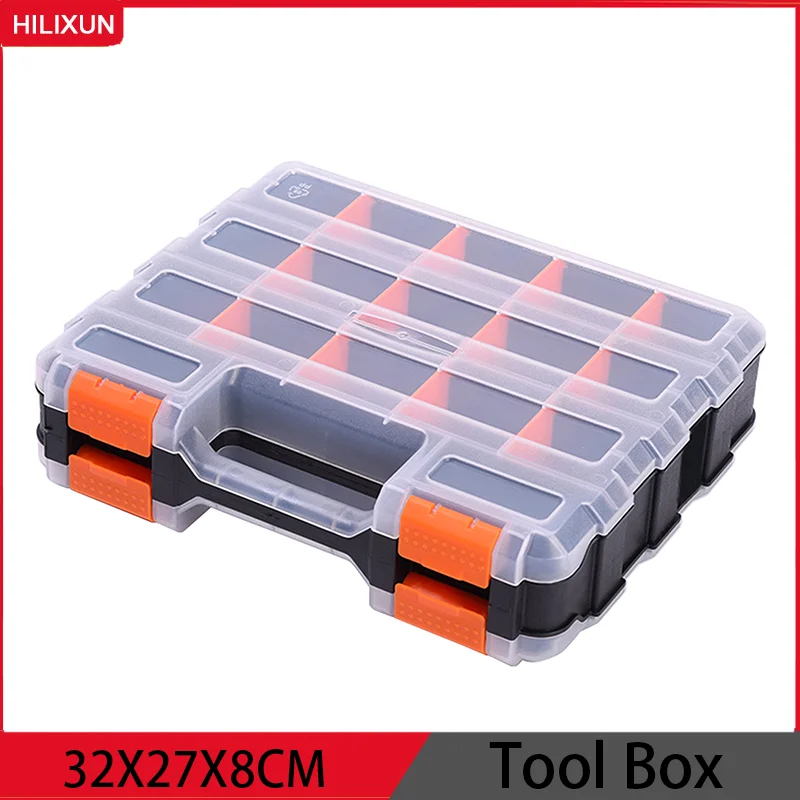 Plastic Double Sided Nuts Portable Hardware Storage Case For Screws Durable Nails Removable Dividers Bolts Tool Box Organizer 공구