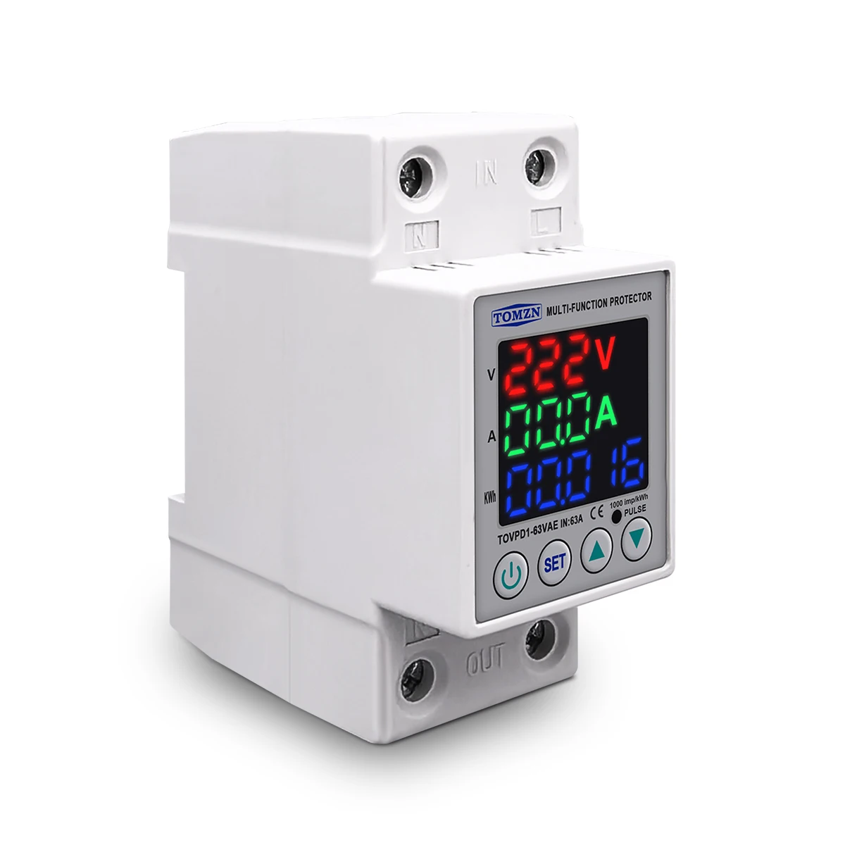 TOMZN 63A 230V Din-рейка регулируемое реле защиты от перенапряжения защитное устройство