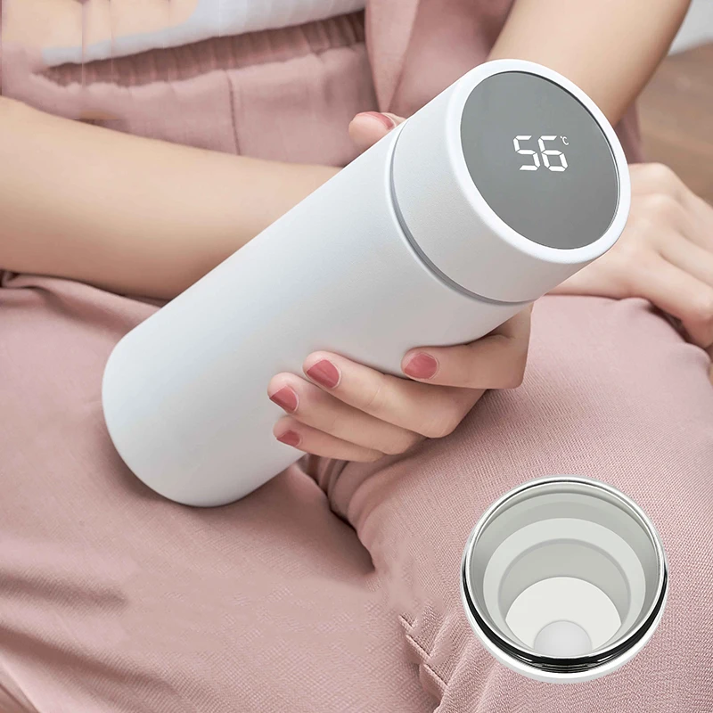 

ntelligent Thermos Cup Male and Female Portable Students Smart Vacuum Flasks High-End Simple Thermoses Coffee Cup Water Bottle