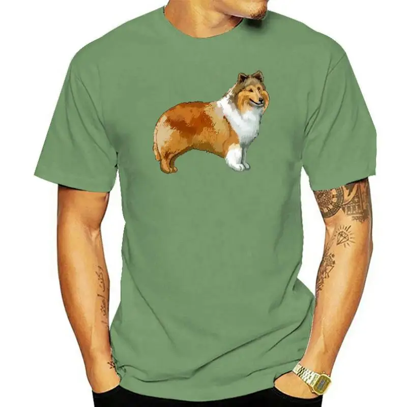 2024 модная популярная футболка с изображением овечьей собаки I Love Sheltie