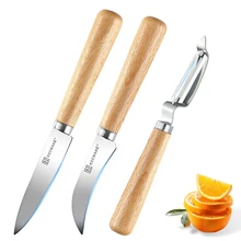 KEEMAKE 3PCS Paring Knife Set Stainless Steel Kitchen Knives Fruit Kitchen Gadgets Peeling Knife Potatoes Melon Planing