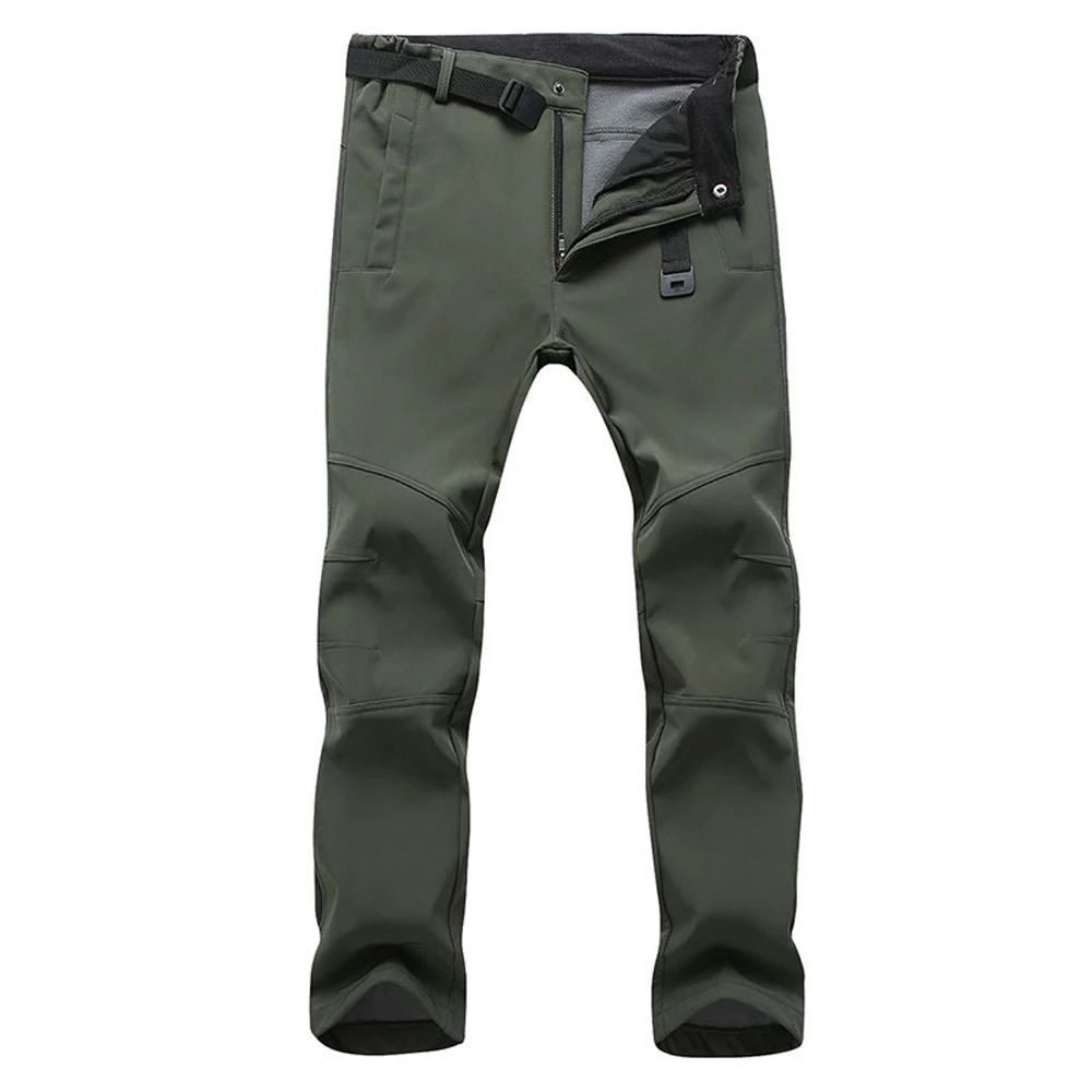 Top Quality 2022 Outdoors Autumn Winter Thicken Fleece Thermal Warm Soft Shell Stretch Waterproof Military Trousers Men