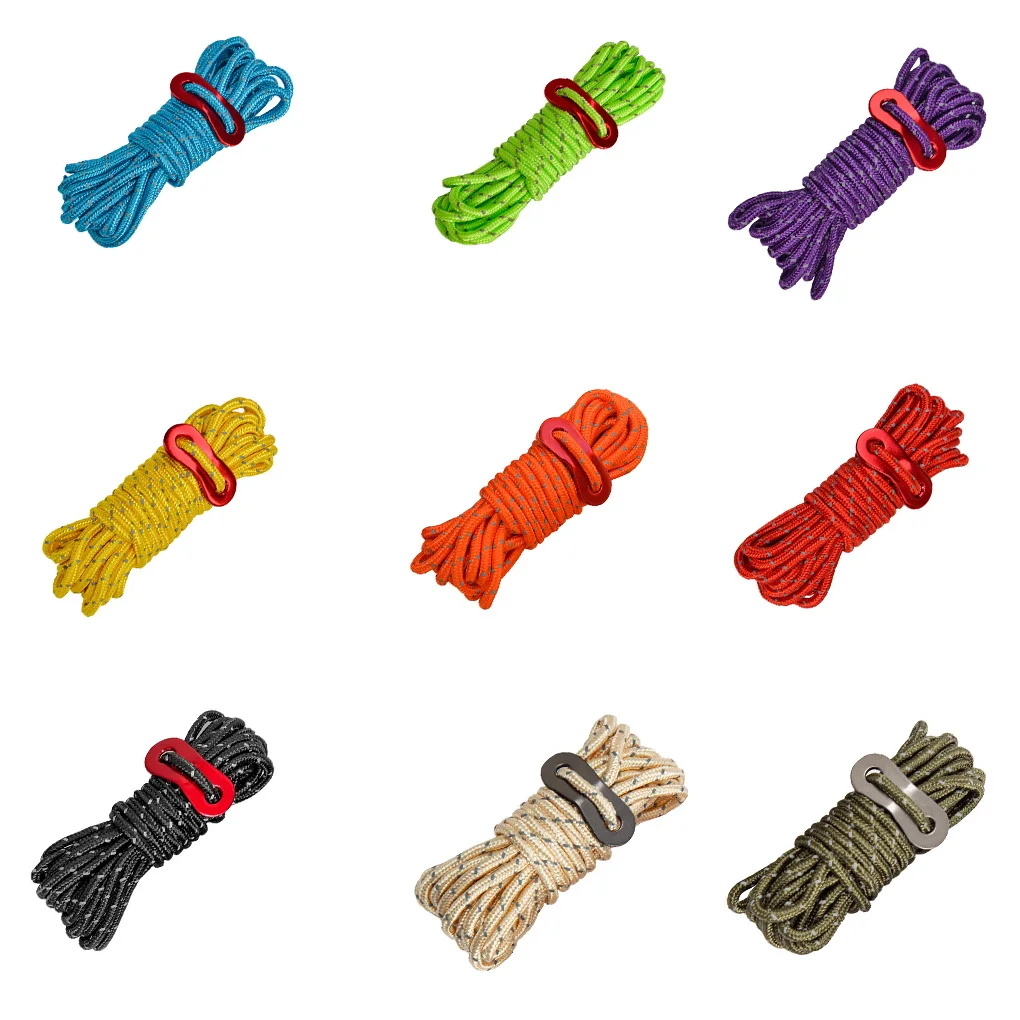 

4X Tent Lanyard Reflective Rope Wind Cord DIY Prop Universal Replaced Part
