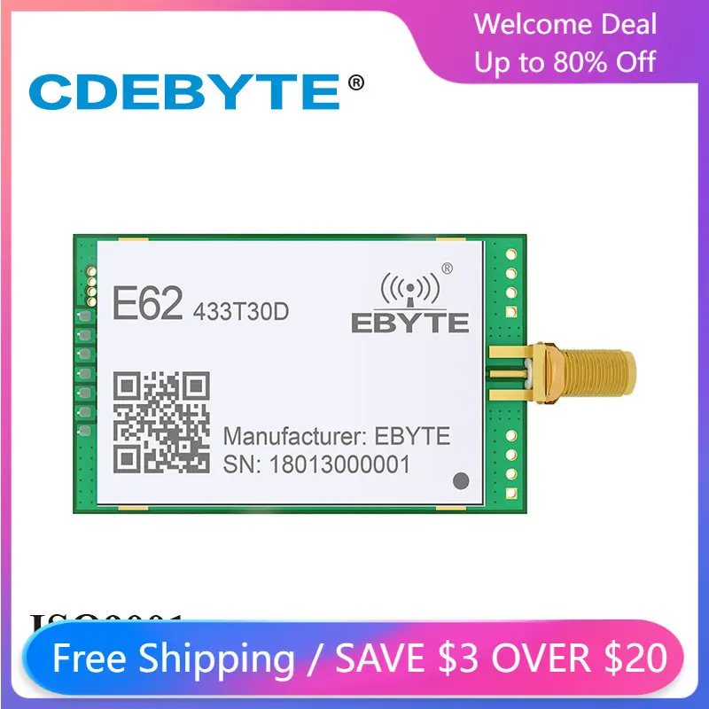 E62-433T30D полный дуплекс UART 433 МГц 1 Вт SMA антенна IoT uhf 30 дБм беспроводной приемопередатчик приемник радиочастотный модуль
