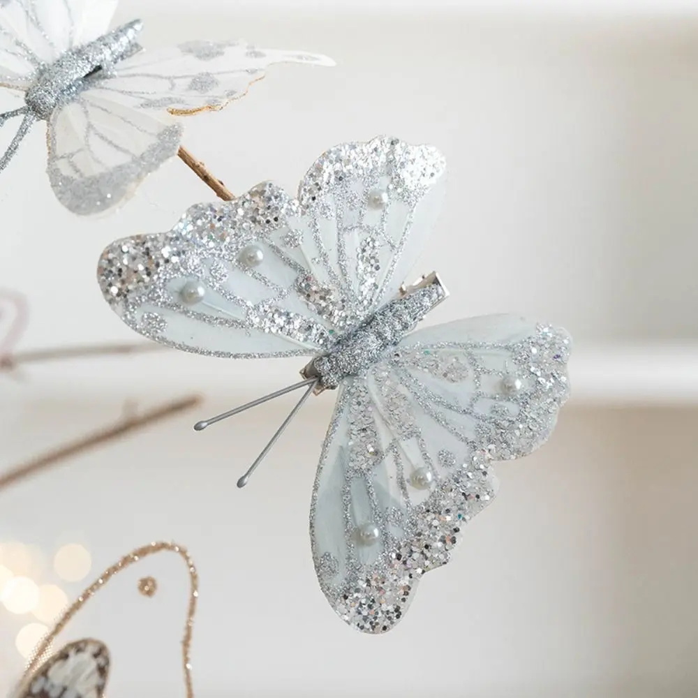 3/6 шт. разноцветные блестящие имитационные зажимы-бабочки украшение для