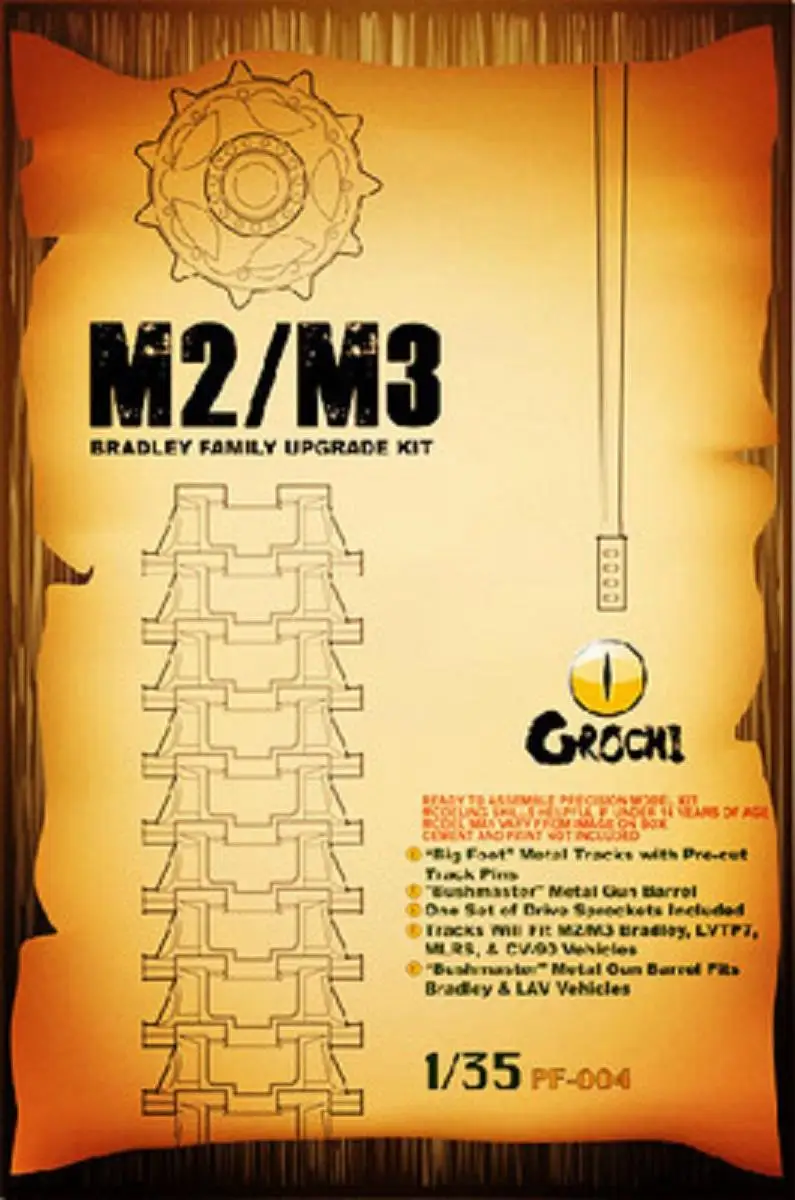 

OROCHI PF-004 1/35 scale M2/M3 Metal barrel and track plastic drive wheels