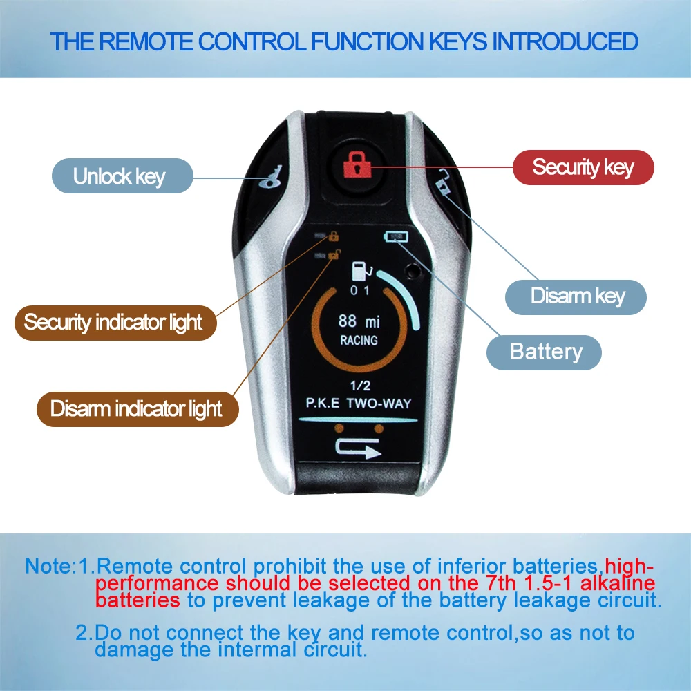 Система противоугонной сигнализации для мотоцикла двусторонняя гоночная